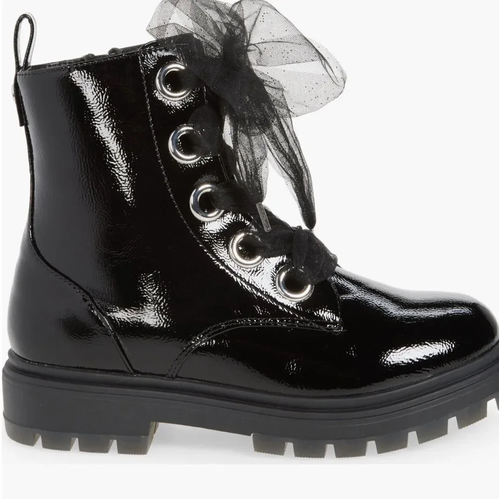 Vibram Shiny Black Kids Boots